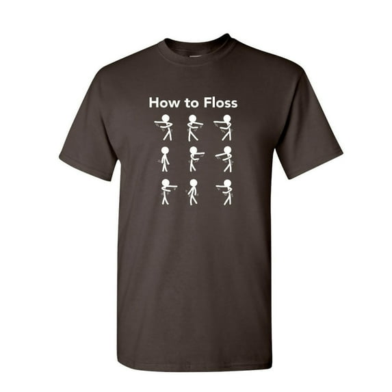 Tee Hunt How to Floss T-Shirt New Dance Backpack Kid Tutorial Funny Trend Mens Shirt, Brown, Medium