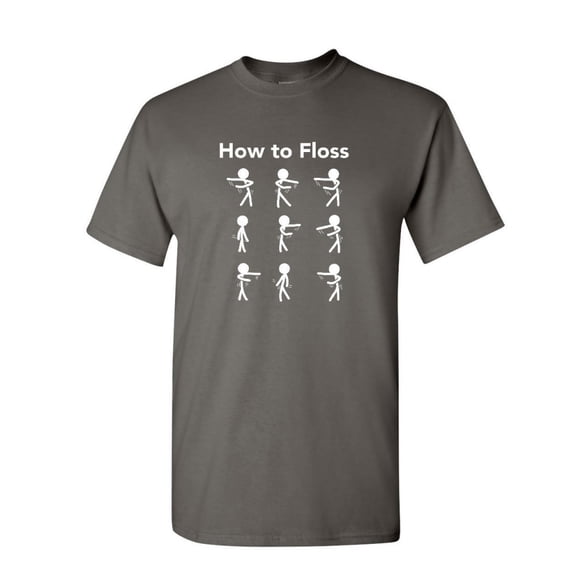 Tee Hunt How to Floss T-Shirt New Dance Backpack Kid Tutorial Funny Trend Mens Shirt, Charcoal, Small