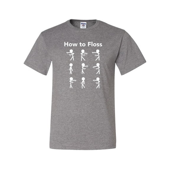 Tee Hunt How to Floss T-Shirt New Dance Backpack Kid Tutorial Funny Trend Mens Shirt, Gray, X-Large