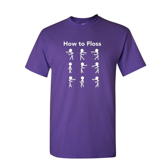 Tee Hunt How to Floss T-Shirt New Dance Backpack Kid Tutorial Funny Trend Mens Shirt, Purple, XX-Large