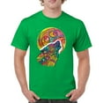 thumbnail image 1 of Tee Hunt Howling Wolf and Moon T-Shirt Dean Russo Colorful Wild Life Men's Tee, Green, Large, 1 of 5