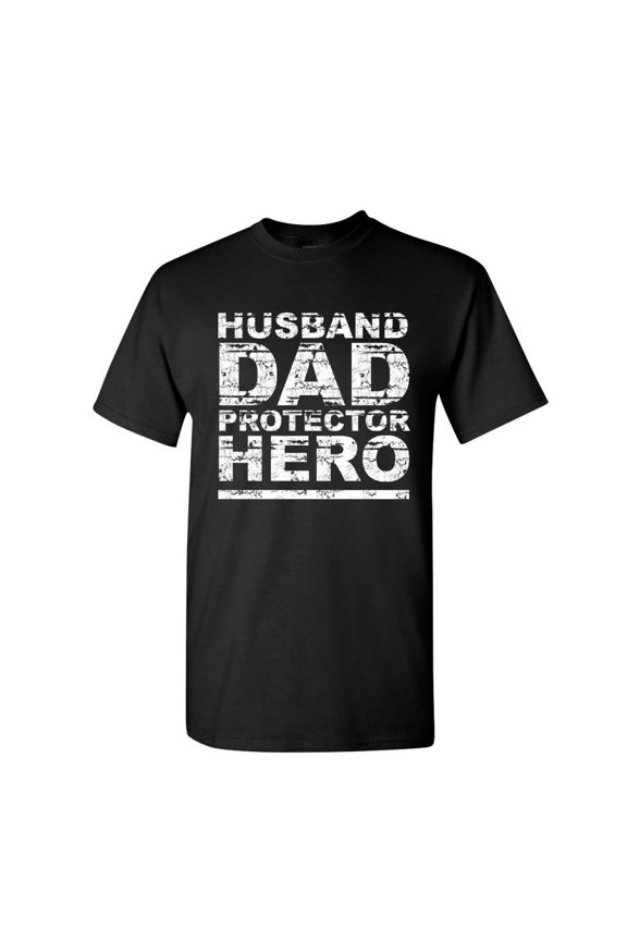Husband Dad Protector Hero T-Shirt Father's Day Daddy Parenthood Mens Shirt