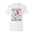 thumbnail image 1 of Tee Hunt I Don't Believe in You Either T-Shirt Christmas Xmas Santa Ugly Mens Shirt, White, Large, 1 of 4