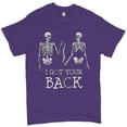 thumbnail image 1 of Tee Hunt I Got Your Back T-Shirt Happy Halloween Spooky Skeletons Men's Tee, Purple, Medium, 1 of 5