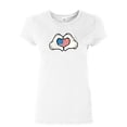 thumbnail image 1 of Tee Hunt I Heart USA Cartoon Hands Women's T-Shirt 4th of July Cute American Flag Shirt, White, XX-Large, 1 of 5
