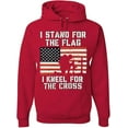 thumbnail image 1 of Tee Hunt I Stand for The Flag I Kneel for The Cross Hoodie Patriotic Military, 1 of 3