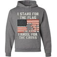 thumbnail image 1 of Tee Hunt I Stand for The Flag I Kneel for The Cross Hoodie Patriotic Military, 1 of 3