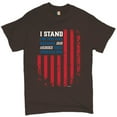 thumbnail image 1 of Tee Hunt I Stand for This Flag T-Shirt Patriotic Veteran's Day American Flag Men's Tee, Brown, XX-Large, 1 of 5