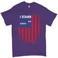 thumbnail image 1 of Tee Hunt I Stand for This Flag T-Shirt Patriotic Veteran's Day American Flag Men's Tee, Purple, Small, 1 of 5