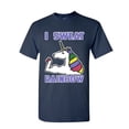 thumbnail image 1 of Tee Hunt I Sweat Rainbows T-Shirt Fabulous Unicorn Gym Workout Fitness Mens Shirt, Navy Blue, X-Large, 1 of 5