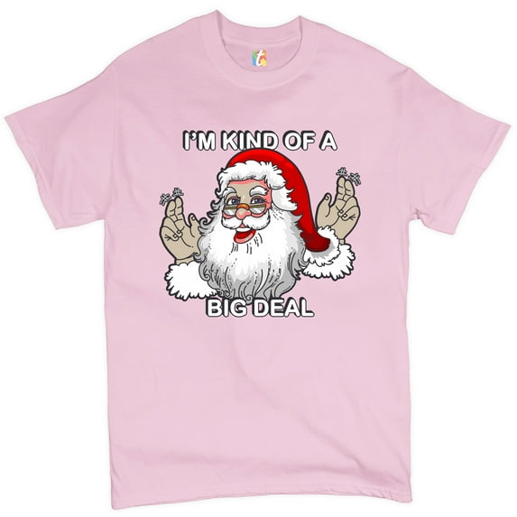 Tee Hunt I'm Kind of a Big Deal T-shirt Funny Santa Claus Merry Christmas Men's Tee, Light Pink, XX-Large