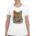 thumbnail image 1 of Tee Hunt If Cats Could Talk They Wouldn't T-Shirt Cute Dean Russo Women's T-Shirt Tee, White, Large, 1 of 5