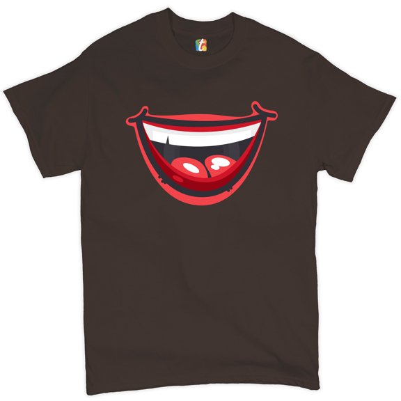 Tee Hunt Laughing Lips T-Shirt Funny Joy Positive Vibes Aprils' Fools Men's Novelty Shirt, Brown, XX-Large
