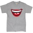 thumbnail image 1 of Tee Hunt Laughing Lips T-Shirt Funny Joy Positive Vibes Aprils' Fools Men's Novelty Shirt, Gray, Small, 1 of 5