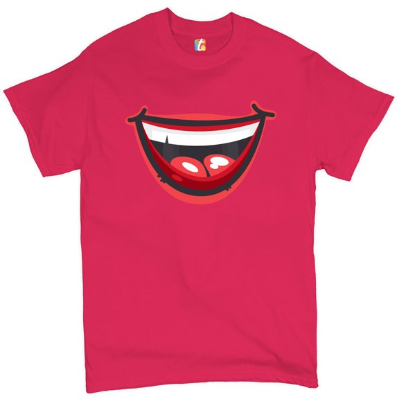 Tee Hunt Laughing Lips T-Shirt Funny Joy Positive Vibes Aprils' Fools Men's Novelty Shirt, Hot Pink, 3X-Large