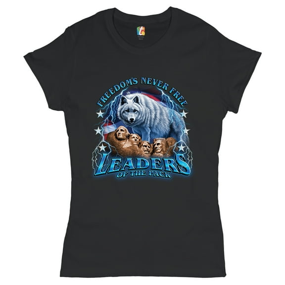Tee Hunt Leaders of The Pack T-Shirt Mount Rushmore 4th of July Freedom Women's T-Shirt Tee