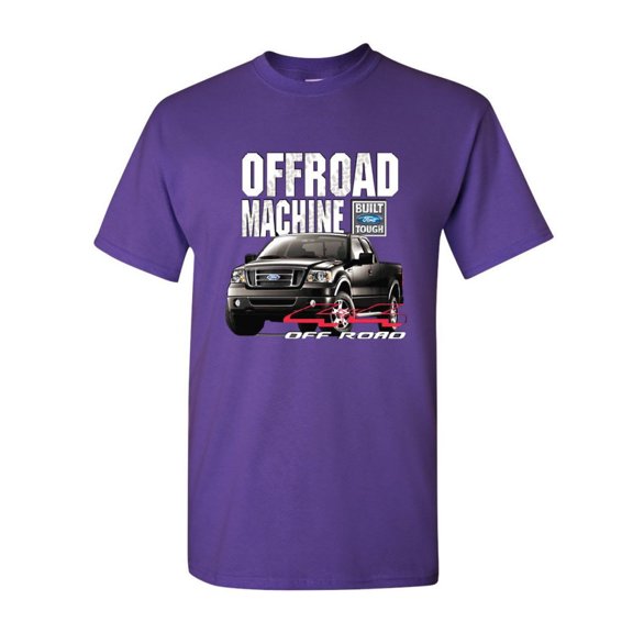 Tee Hunt Licensed Ford F-150 T-Shirt Offroad Machine Built Ford Tough Shirt, Purple, Small