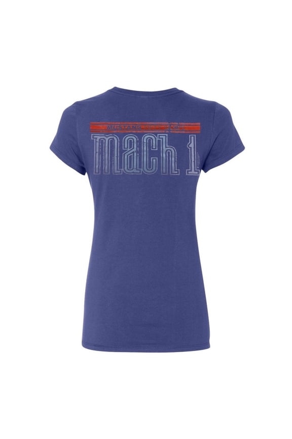 Licensed Ford Mustang Mach 1 Cotton T-Shirt 50th Anniversary, Blue, Medium