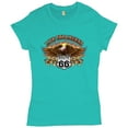 thumbnail image 1 of Tee Hunt Live the Legend America's Highways T-Shirt Route 66 Bald Eagle Women's T-Shirt Tee, Light Blue, XX-Large, 1 of 5