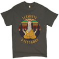 thumbnail image 1 of Tee Hunt Llamaste 6 Feet Away T-Shirt Meditating Social Distancing Llama Men's Tee, Charcoal, Large, 1 of 5