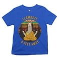 thumbnail image 1 of Tee Hunt Llamaste 6 Feet Away Youth T-Shirt Meditating Social Distancing Llama Kids, Blue, Small, 1 of 5