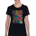 thumbnail image 1 of Tee Hunt Lovable Cat T-Shirt Dean Russo Colorful Felis Catus Women's T-Shirt Tee, 1 of 5