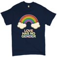 thumbnail image 1 of Tee Hunt Love Has No Gender T-Shirt Gay Pride Queer Rainbow Love is Love Men's Tee, Navy Blue, Large, 1 of 5