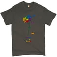 thumbnail image 1 of Tee Hunt Love is Love T-Shirt Rainbow Flower LGBT Acceptance Gay Pride Men's Tee, Charcoal, 5X-Large, 1 of 5