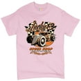 thumbnail image 1 of Tee Hunt Lucky 13 Speed Shop T-shirt Rat Rod Route 66 Vintage Racing Car Men's Tee, Light Pink, 3X-Large, 1 of 5