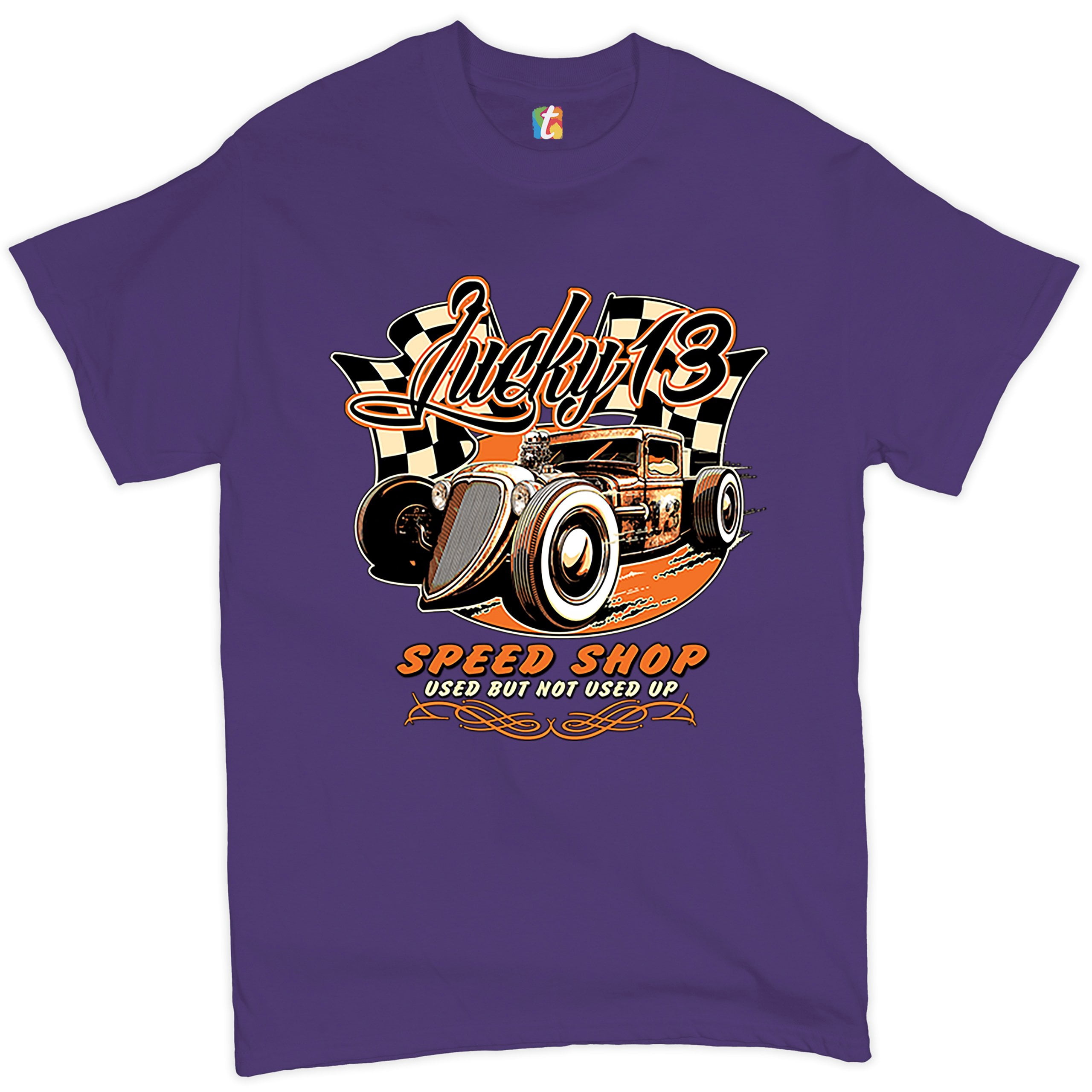 Tee Hunt Lucky 13 Speed Shop T-shirt Rat Rod Route 66 Vintage Racing ...