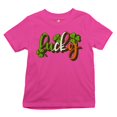 thumbnail image 1 of Tee Hunt Lucky Kid's T-Shirt St. Patrick's Day Funny Shamrock Paddy Patty Boys Girls Tee, Pink, X-Large, 1 of 5