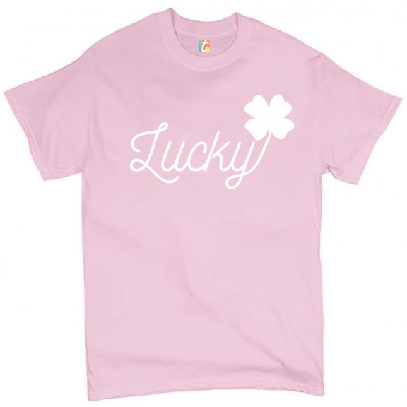 Tee Hunt Lucky Shamrock T-Shirt St. Patrick's Day Funny Holiday Men's Tee, Light Pink, 5X-Large