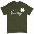 thumbnail image 1 of Tee Hunt Lucky Shamrock T-Shirt St. Patrick's Day Funny Holiday Men's Tee, Military Green, Large, 1 of 5