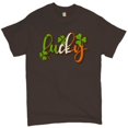 thumbnail image 1 of Tee Hunt Lucky T-shirt Irish St. Patrick's Day Leprechaun Elves Shenanigans Men's Tee, Brown, Medium, 1 of 5