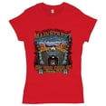 thumbnail image 1 of Tee Hunt Main Street of America T-Shirt Get Your Kicks on Route 66 Biker Women's T-Shirt Tee, Red, Large, 1 of 5