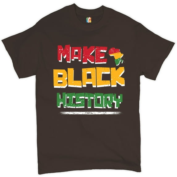 Tee Hunt Make History T-Shirt Human Rights Activism Equality Freedom Men's Tee, Brown, XX-Large