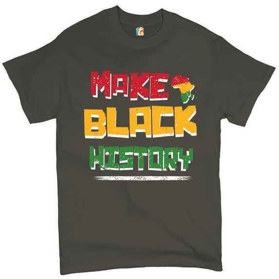 Tee Hunt Make History T-Shirt Human Rights Activism Equality Freedom Men's Tee, Charcoal, X-Large