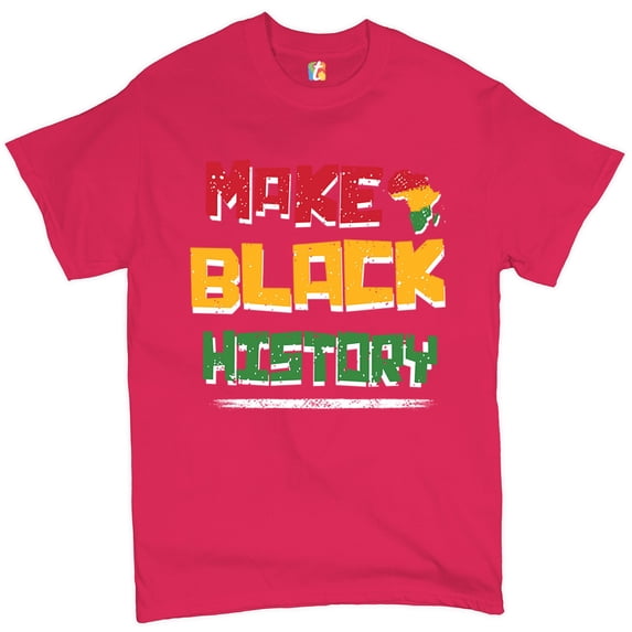 Tee Hunt Make History T-Shirt Human Rights Activism Equality Freedom Men's Tee, Hot Pink, 3X-Large