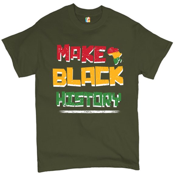 Tee Hunt Make History T-Shirt Human Rights Activism Equality Freedom Men's Tee, Military Green, 4X-Large