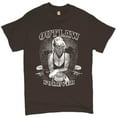 thumbnail image 1 of Tee Hunt Marilyn Monroe Outlaw Forever T-Shirt Biker Live to Ride Motorcycle Men's Tee, Brown, Large, 1 of 5