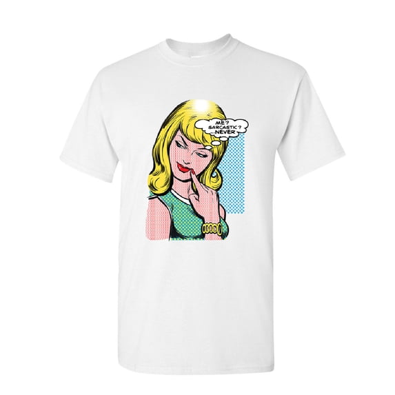 Tee Hunt Me Sarcastic Never T-Shirt Funny Vintage Comic Pop Art Sarcasm Mens Shirt, White, 3X-Large