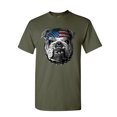 thumbnail image 1 of Tee Hunt Mean American Bulldog T-Shirt Stars and Stripes Bandana Badass Mens Shirt, Military Green, 3X-Large, 1 of 5