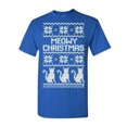 thumbnail image 1 of Tee Hunt Meowy Christmas T-Shirt Cat Christmas Xmas Ugly Sweatshirt Mens Shirt, Blue, XX-Large, 1 of 5