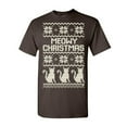 thumbnail image 1 of Tee Hunt Meowy Christmas T-Shirt Cat Christmas Xmas Ugly Sweatshirt Mens Shirt, Brown, 5X-Large, 1 of 5