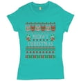 thumbnail image 1 of Tee Hunt Meowy Christmas T-Shirt Ugly Sweater Cat Lover Funny Xmas Women's T-Shirt Tee, Light Blue, Large, 1 of 5