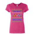 thumbnail image 1 of Tee Hunt Meowy Christmas Ugly Sweater Women's T-Shirt Cat Kitten Purr Merry Xmas Shirt, Pink, X-Large, 1 of 4