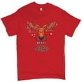thumbnail image 1 of Tee Hunt Merry Christmas Buck T-Shirt Reindeer Rudolph Holiday Spirit Men's Tee, Red, 3X-Large, 1 of 5