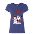 thumbnail image 1 of Tee Hunt Merry Christmas Santa Snowman Hug Women's T-Shirt Xmas Holiday Spirit Shirt, 1 of 4