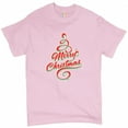thumbnail image 1 of Tee Hunt Merry Christmas Tree T-Shirt Santa Claus Rudolph Let it Snow Men's Novelty Shirt, Light Pink, Small, 1 of 5