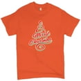 thumbnail image 1 of Tee Hunt Merry Christmas Tree T-Shirt Santa Claus Rudolph Let it Snow Men's Novelty Shirt, Orange, Small, 1 of 5